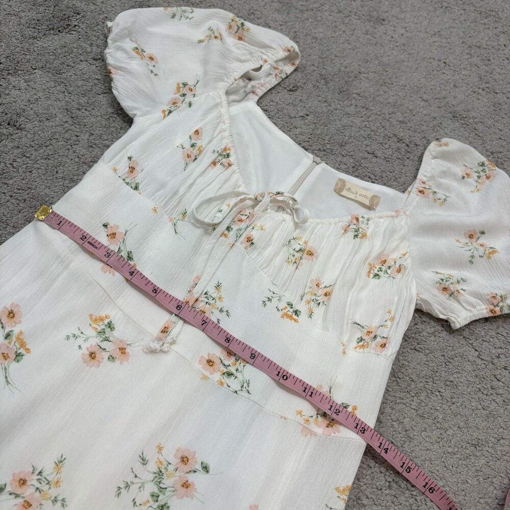 Altar’d State White Babydoll Dress Size M Milkmaid Cottagecore Prairie - Picture 9 of 11